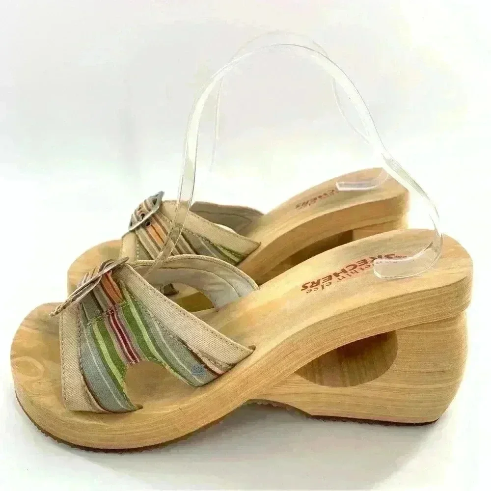 Something else from sketchers sandal 10 multicolored canvas foam vintage 90s y2k